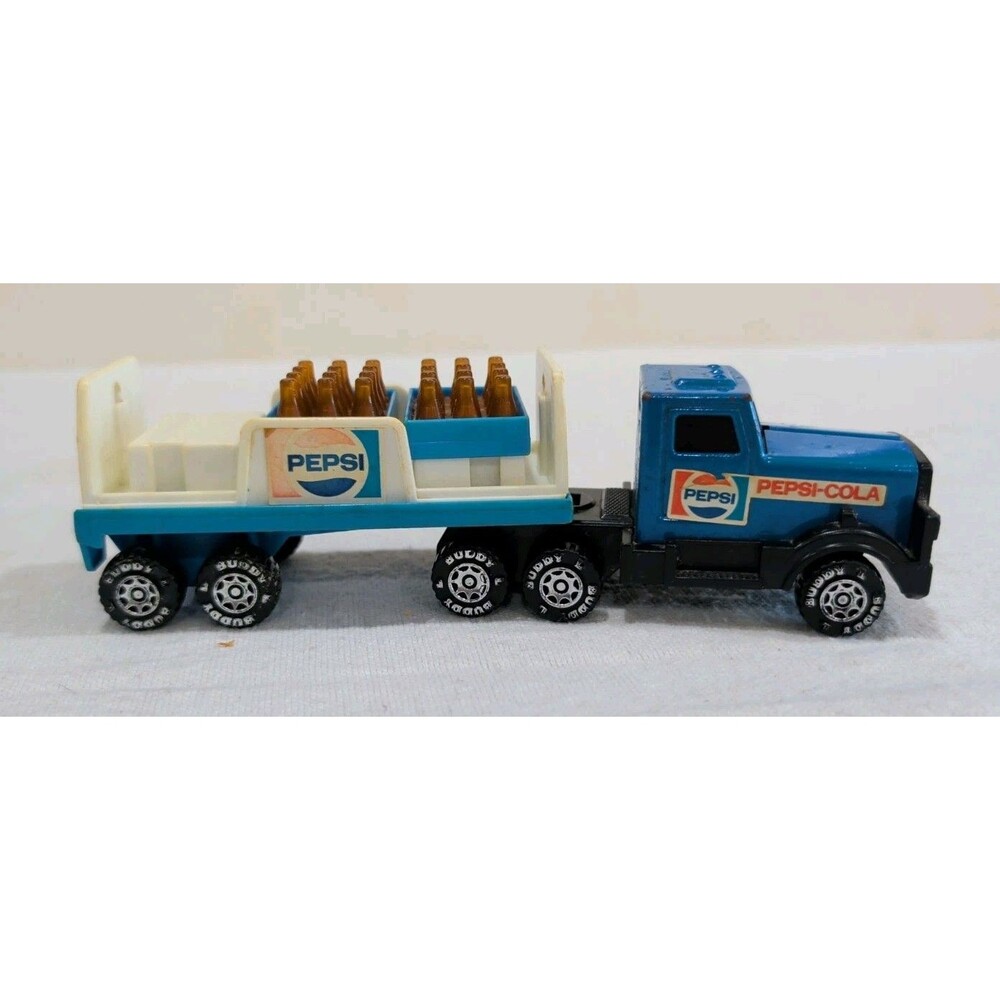 Vintage 1985 Buddy L Pepsi-Cola Delivery Truck w/ Miniature Soda Cases 8 Inch